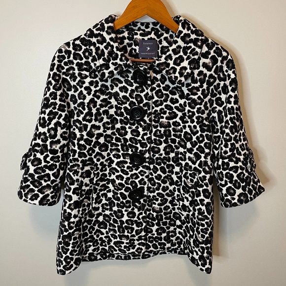 Forever 21 Cheetah Print Coat - Picture 1 of 15